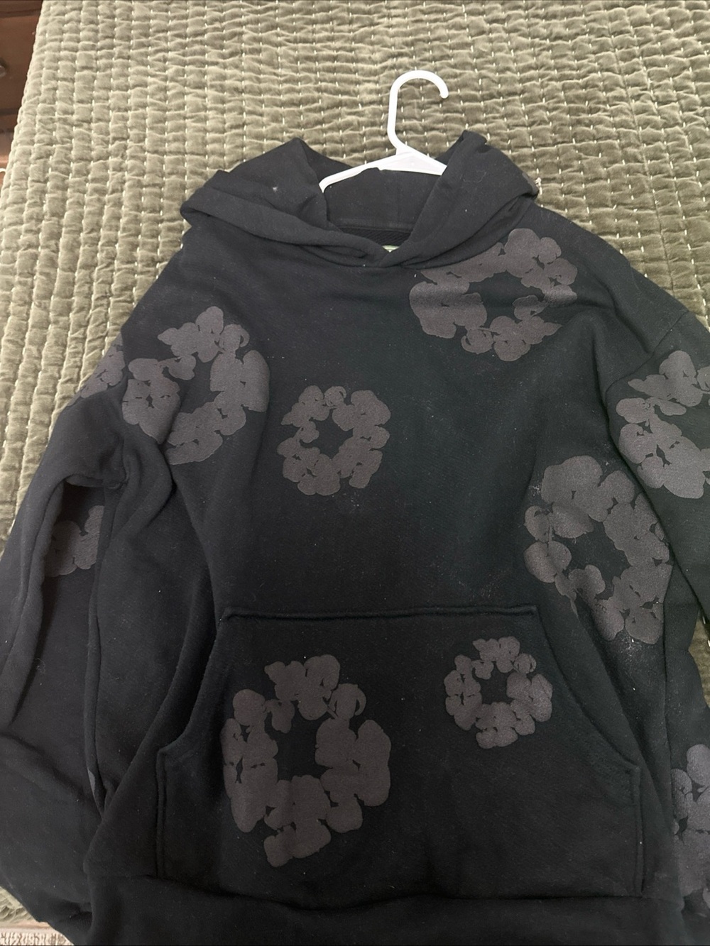 Denim Tears Men's Black Floral-Print Pullover Hoodie